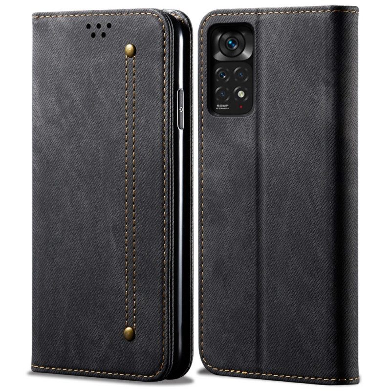 Schutzhülle Für Xiaomi Redmi Note 11 / 11S Flip Case Denim-stoff