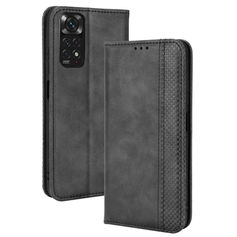 Schutzhülle Für Xiaomi Redmi Note 11 / 11S Flip Case Stilisierter Vintage-ledereffekt