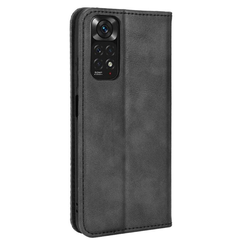 Schutzhülle Für Xiaomi Redmi Note 11 / 11S Flip Case Stilisierter Vintage-ledereffekt