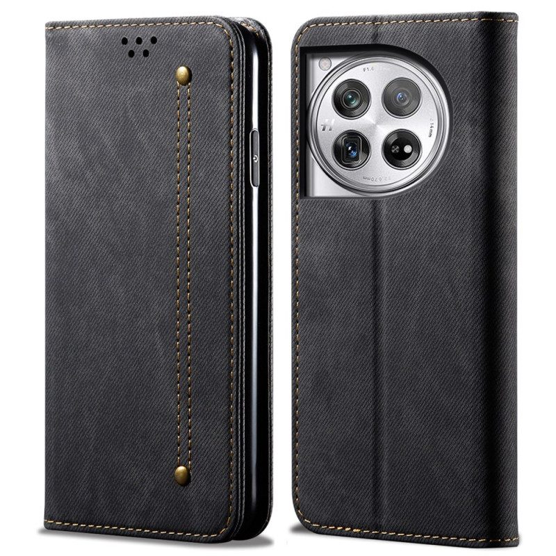 Flip Case Für Oneplus 12 5g Jeansstoff