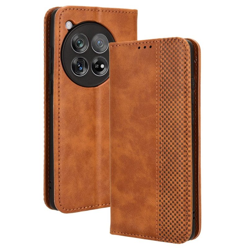 Flip Case Oneplus 12 5g Retro-textur