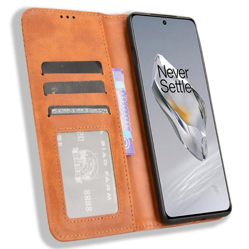 Flip Case Oneplus 12 5g Retro-textur