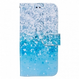 Flip Case Für Samsung Galaxy S22 Plus 5G Blauer Glitzerverlauf