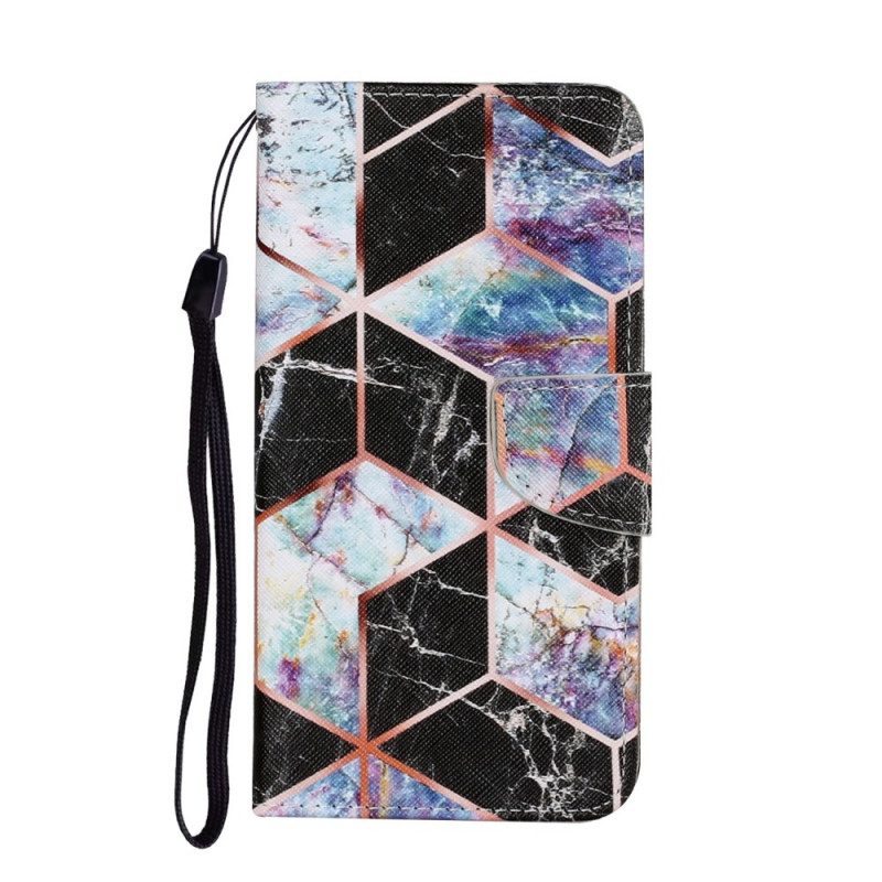 Flip Case Für Samsung Galaxy S22 Plus 5G Geometrischer Marmor