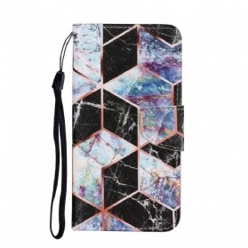 Flip Case Für Samsung Galaxy S22 Plus 5G Geometrischer Marmor