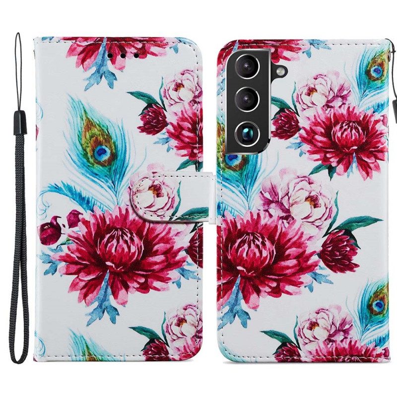 Flip Case Für Samsung Galaxy S22 Plus 5G Intensive Blumen