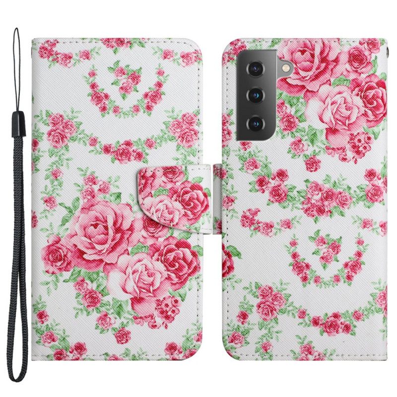 Flip Case Für Samsung Galaxy S22 Plus 5G Liberty Royal Blumen