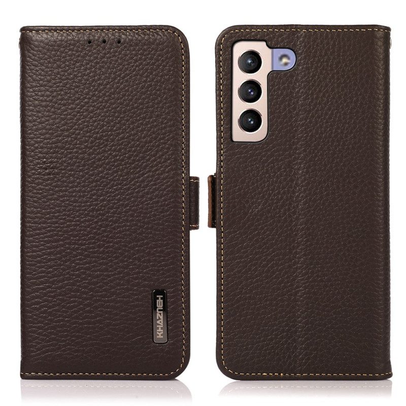 Flip Case Für Samsung Galaxy S22 Plus 5G Lychee-leder Khazneh Rfid