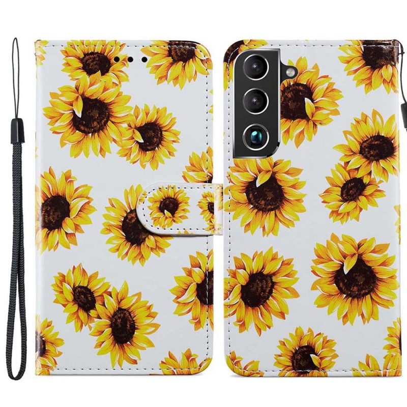 Flip Case Für Samsung Galaxy S22 Plus 5G Sonnenblumen