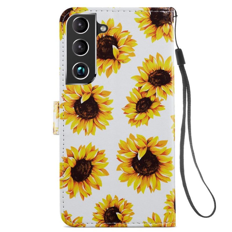 Flip Case Für Samsung Galaxy S22 Plus 5G Sonnenblumen