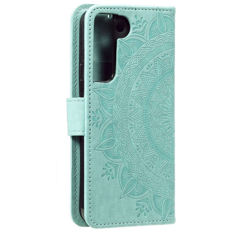 Flip Case Für Samsung Galaxy S22 Plus 5G Sonnenmandala