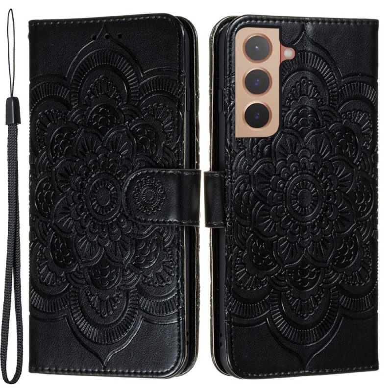 Flip Case Für Samsung Galaxy S22 Plus 5G Vollständiges Mandala