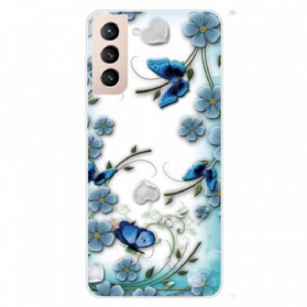 Handyhülle Für Samsung Galaxy S22 Plus 5G Retro-schmetterlinge Und Blumen