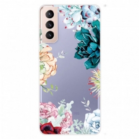 Hülle Für Samsung Galaxy S22 Plus 5G Nahtlose Aquarellblumen