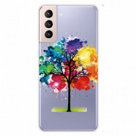 Hülle Für Samsung Galaxy S22 Plus 5G Nahtloser Aquarellbaum