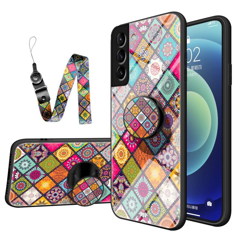 Hülle Für Samsung Galaxy S22 Plus 5G Patchwork-magnethalter