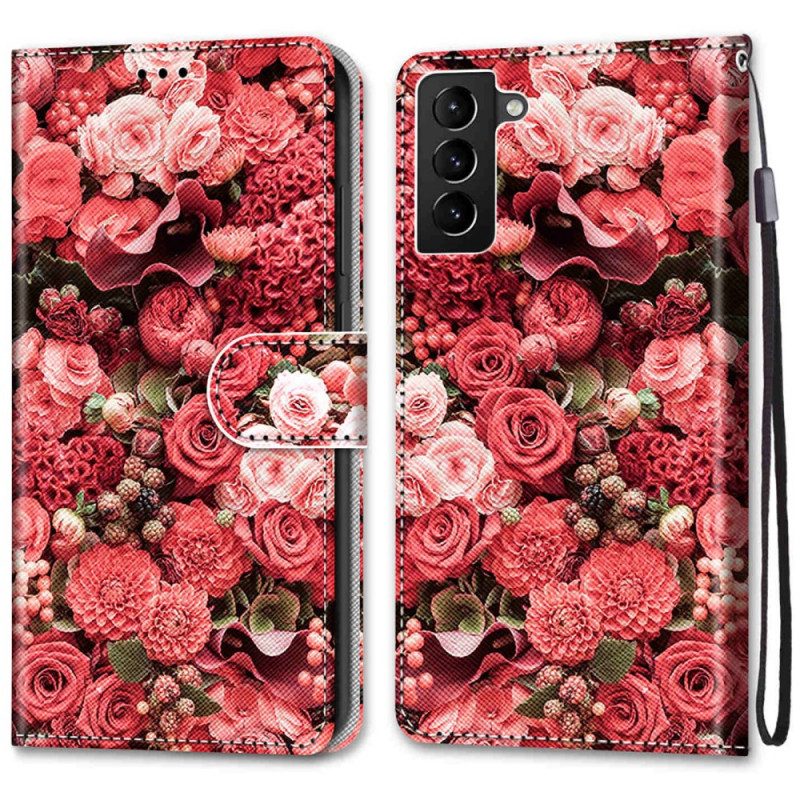 Lederhüllen Für Samsung Galaxy S22 Plus 5G Blumenromantik