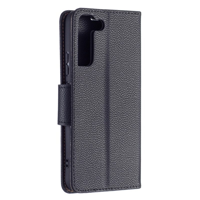 Lederhüllen Für Samsung Galaxy S22 Plus 5G Flip Case Lychee Rabat Oblique