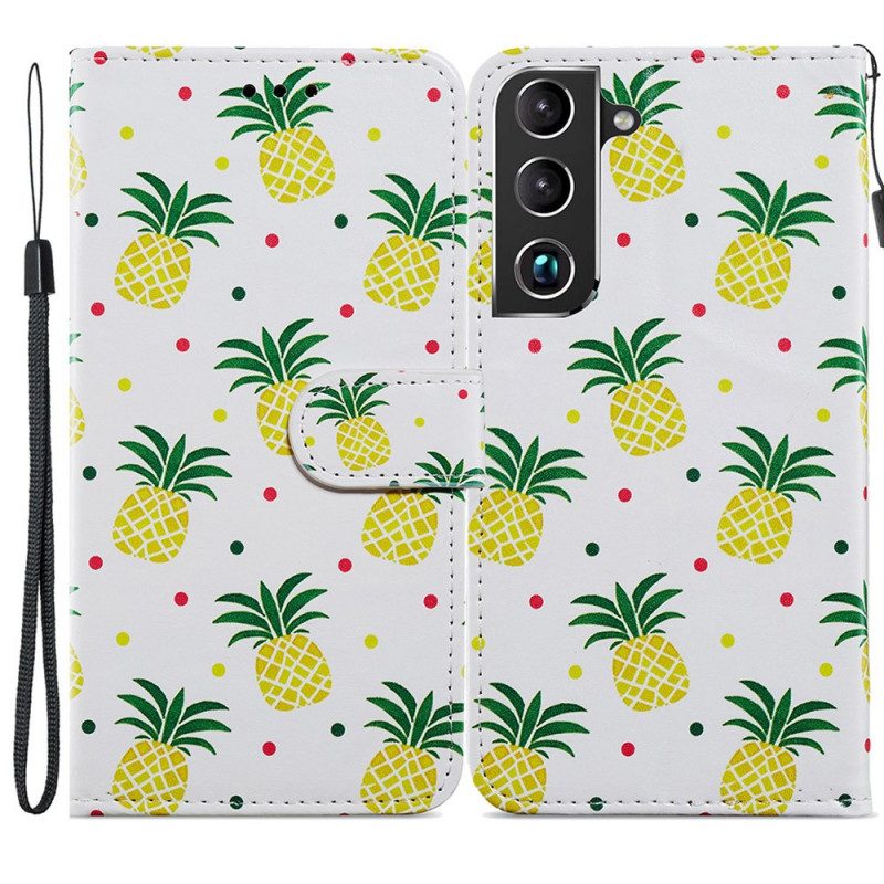 Lederhüllen Für Samsung Galaxy S22 Plus 5G Mehrere Ananas