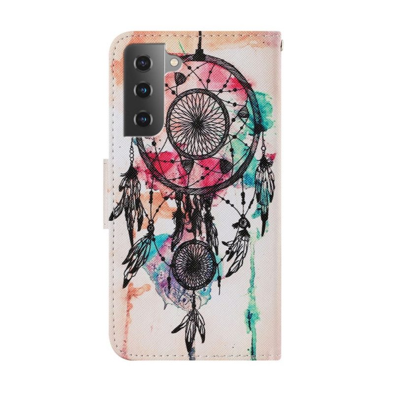 Lederhüllen Für Samsung Galaxy S22 Plus 5G Traumfänger-aquarell