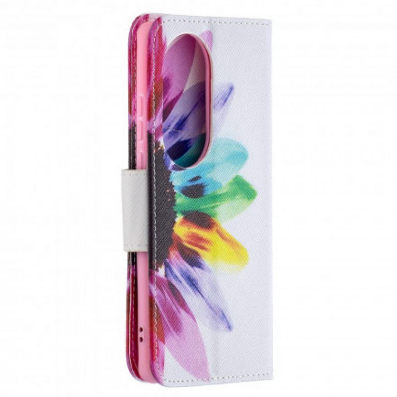 Flip Case Für Huawei P50 Pro Aquarellblume