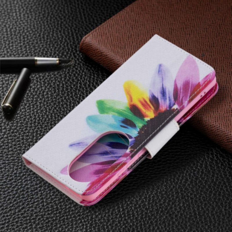 Flip Case Für Huawei P50 Pro Aquarellblume