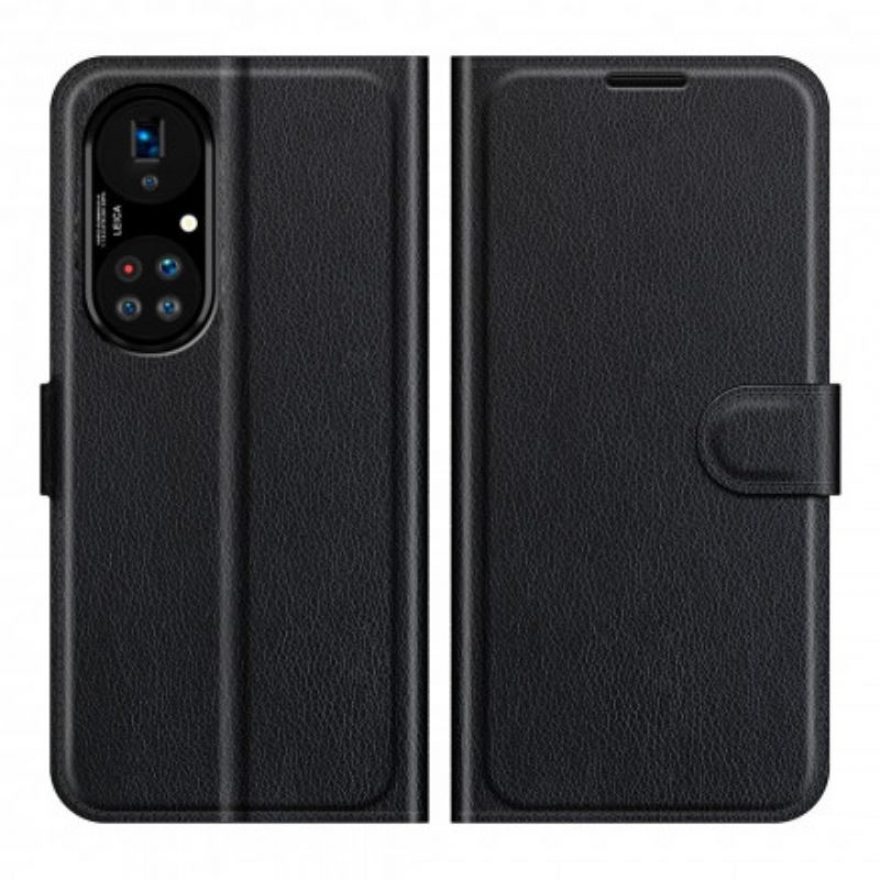 Flip Case Für Huawei P50 Pro Klassischer Litschi-lederstil