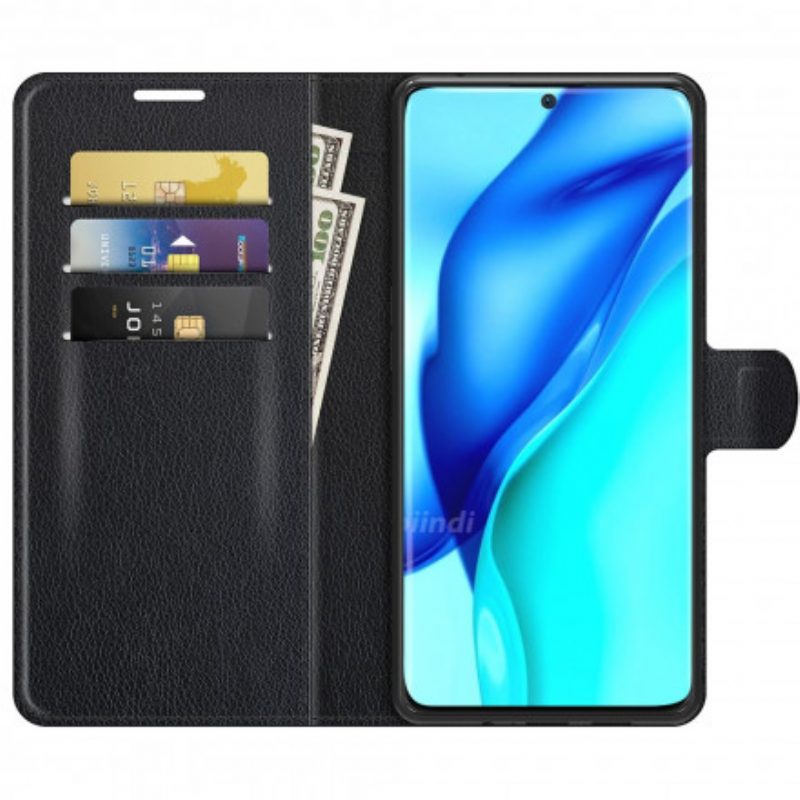 Flip Case Für Huawei P50 Pro Klassischer Litschi-lederstil