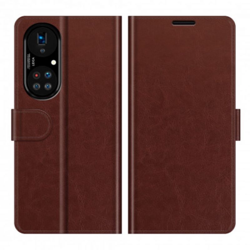 Flip Case Für Huawei P50 Pro Stil: Lederdesign