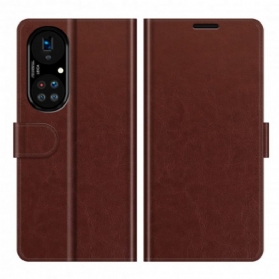 Flip Case Für Huawei P50 Pro Stil: Lederdesign