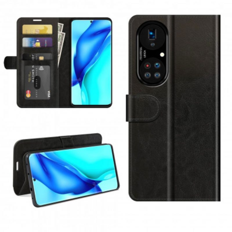 Flip Case Für Huawei P50 Pro Stil: Lederdesign