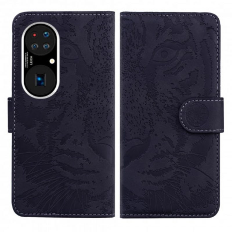 Flip Case Für Huawei P50 Pro Tiger-gesichtsdruck