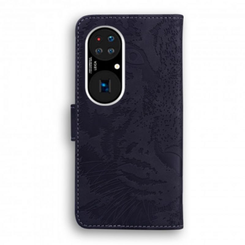 Flip Case Für Huawei P50 Pro Tiger-gesichtsdruck