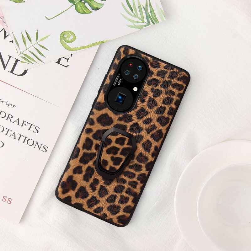 Hülle Für Huawei P50 Pro Ringhalterung Im Leoparden-stil