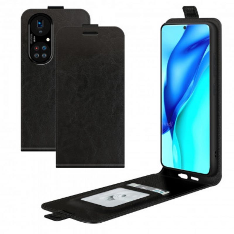 Lederhüllen Für Huawei P50 Pro Flip Case Vertikale Klappe In Lederoptik