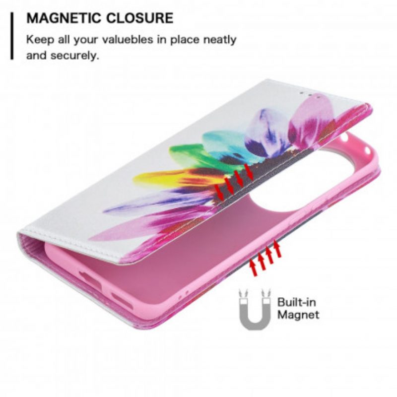 Schutzhülle Für Huawei P50 Pro Flip Case Aquarellblume