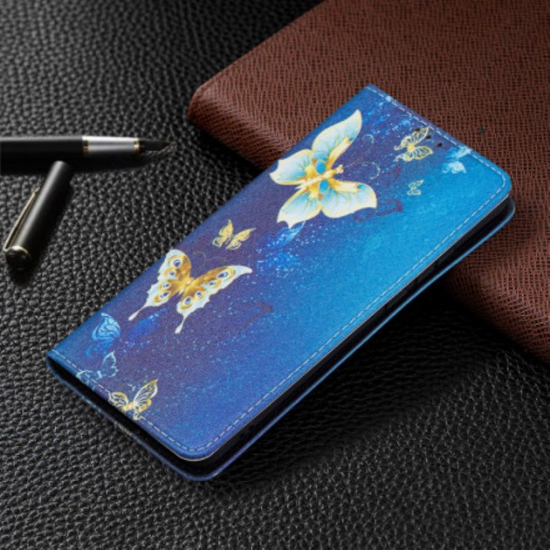 Schutzhülle Für Huawei P50 Pro Flip Case Bunte Schmetterlinge