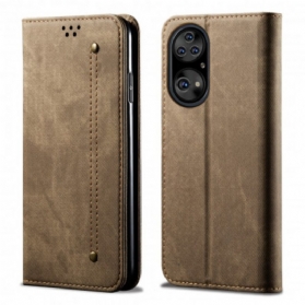 Schutzhülle Für Huawei P50 Pro Flip Case Kunstleder-jeans-textur