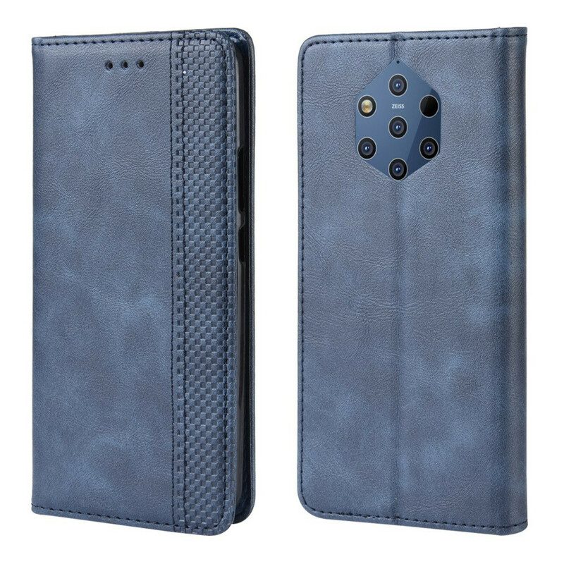 Schutzhülle Für Nokia 9 PureView Flip Case Stilisierter Vintage-ledereffekt