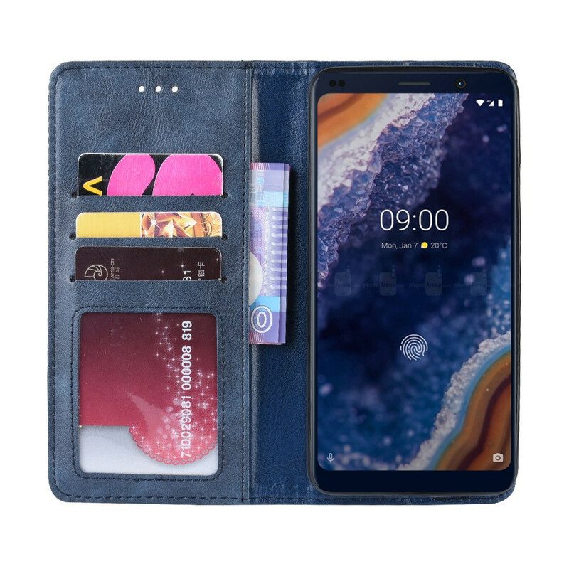 Schutzhülle Für Nokia 9 PureView Flip Case Stilisierter Vintage-ledereffekt