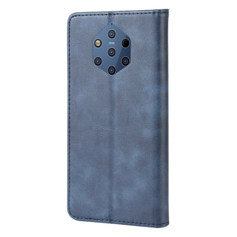 Schutzhülle Für Nokia 9 PureView Flip Case Stilisierter Vintage-ledereffekt