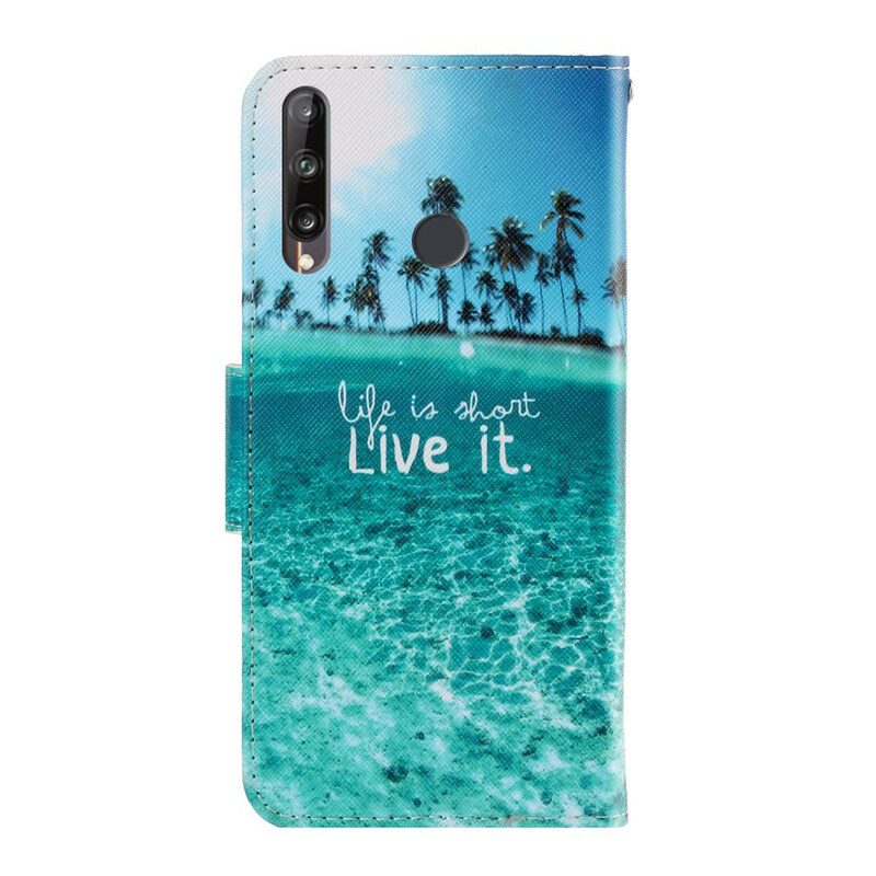 Flip Case Für Huawei P40 Lite E Mit Kordel Lebe Es Bei Lanyard