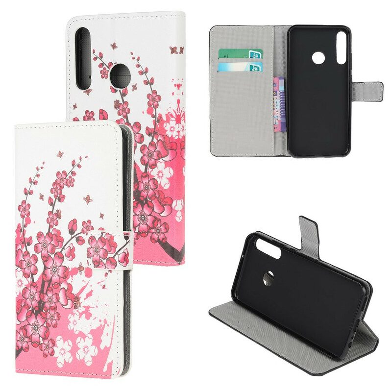 Flip Case Für Huawei P40 Lite E Tropische Blumen