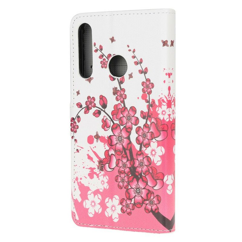 Flip Case Für Huawei P40 Lite E Tropische Blumen