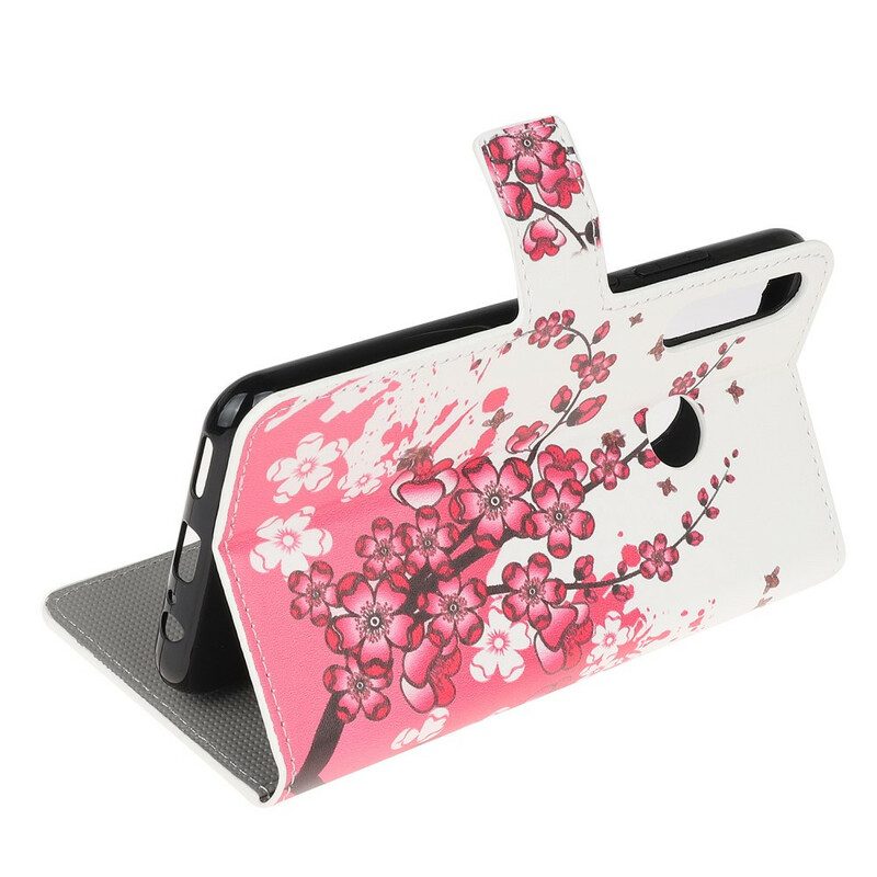 Flip Case Für Huawei P40 Lite E Tropische Blumen