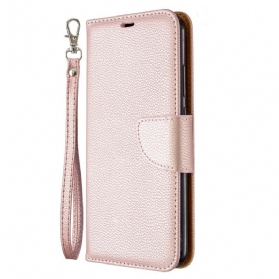 Lederhüllen Für Huawei P40 Lite E Flip Case Lychee Rabat Oblique