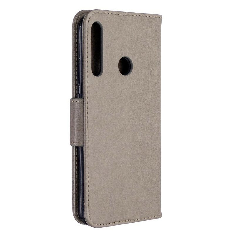 Lederhüllen Für Huawei P40 Lite E Flip Case Schmetterlinge Und Schräge Klappe