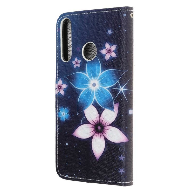 Lederhüllen Für Huawei P40 Lite E Mit Kordel Mondriemenblumen