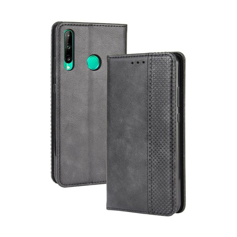 Schutzhülle Für Huawei P40 Lite E Flip Case Stilisierter Vintage-ledereffekt