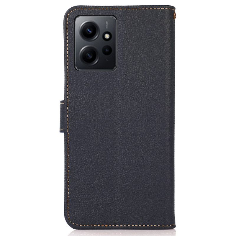 Flip Case Für Xiaomi Redmi Note 12 4G Echtes Leder Khazneh Rfid